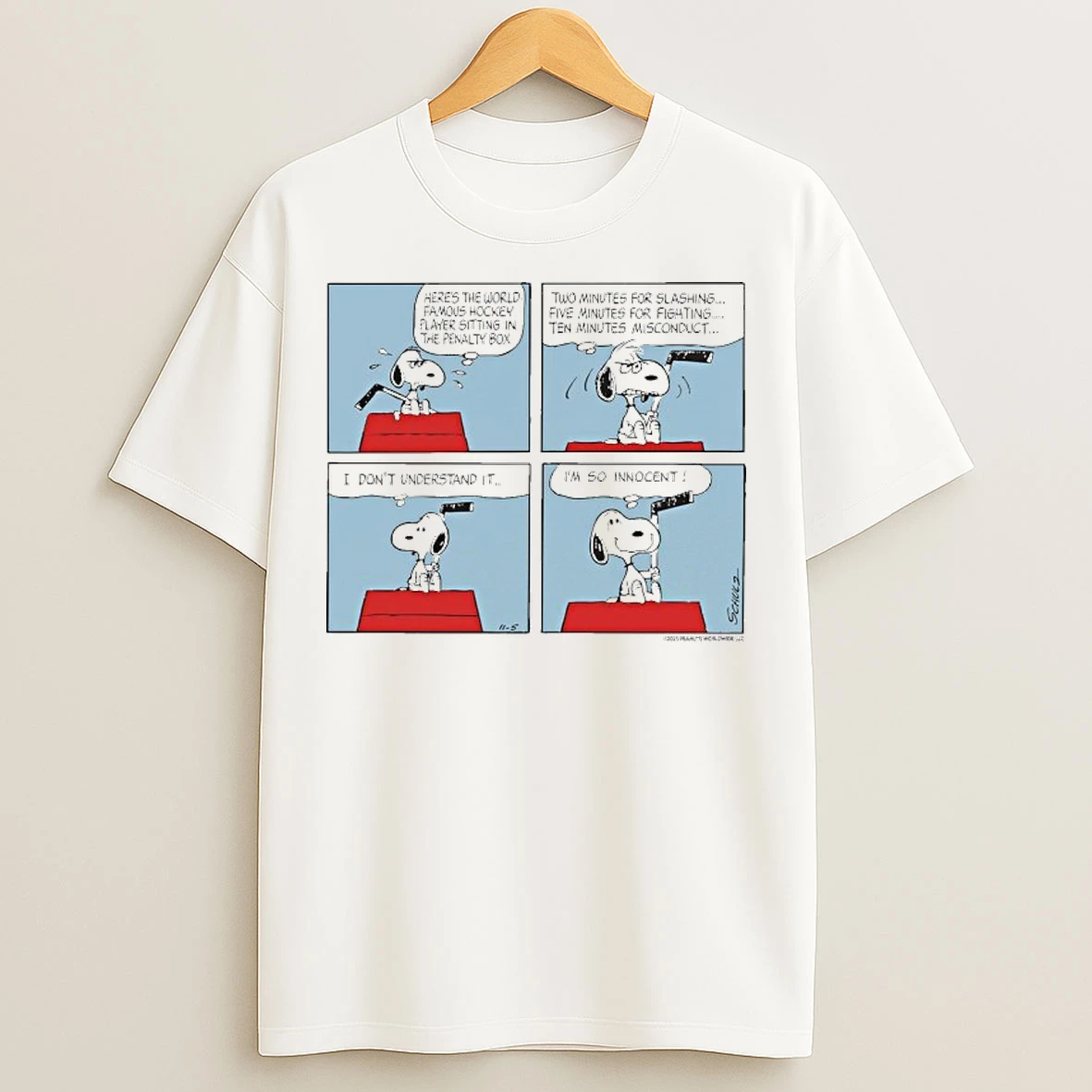 Classic The Peanuts X Usa Hockey Penalty Box T Shirts