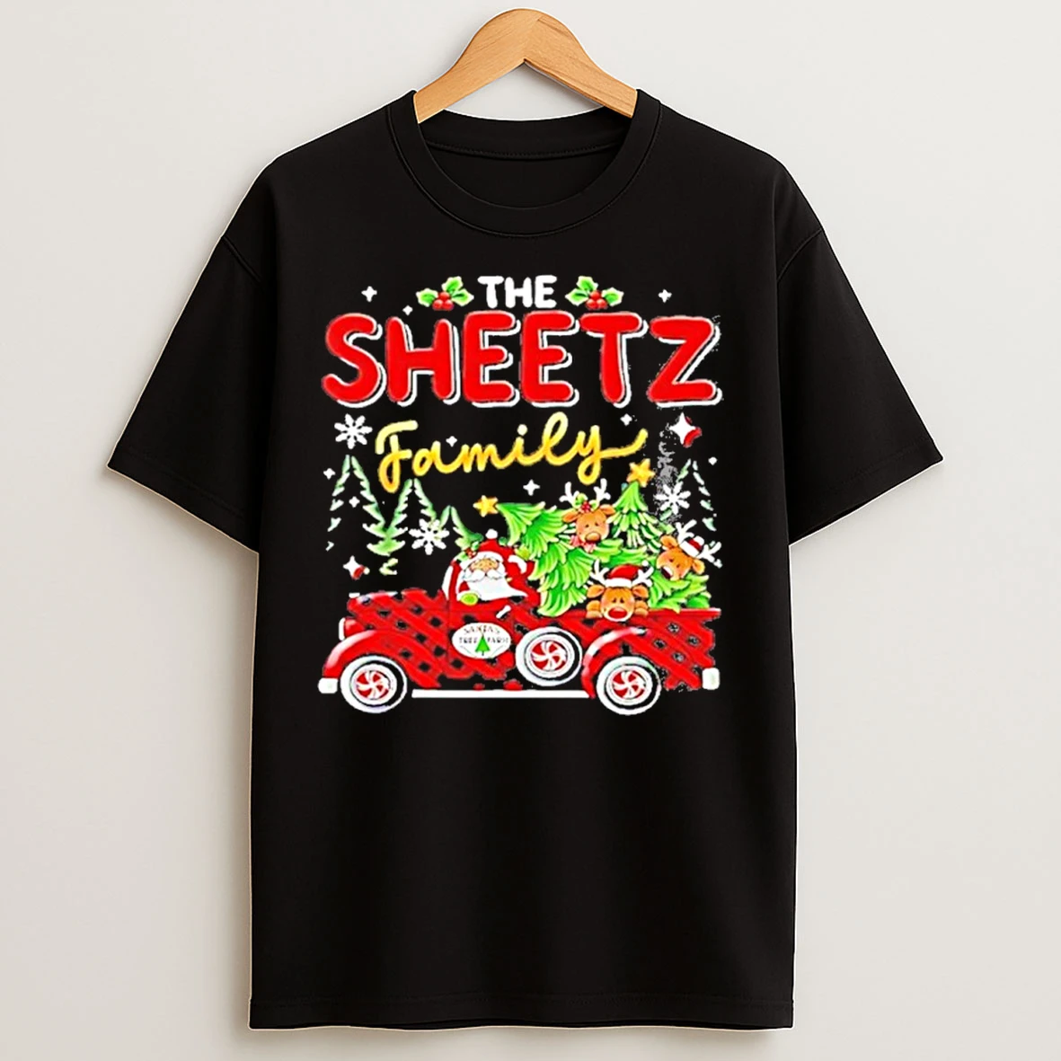 Classic The Sheetz Family Christmas Matching Pajamas Group T Shirts