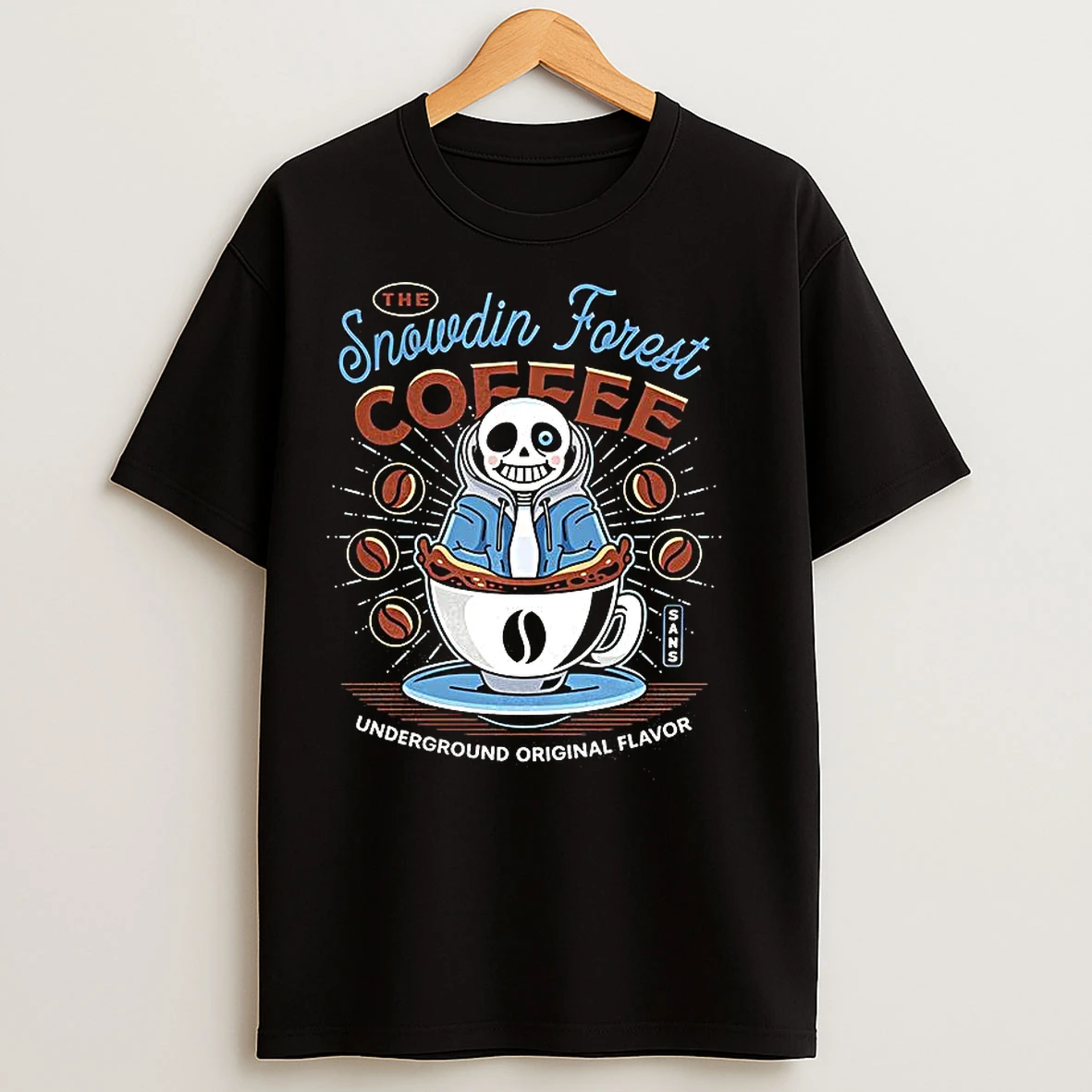 Classic The Snowdin Forest Coffee Emblem Underground Flavor T Shirts