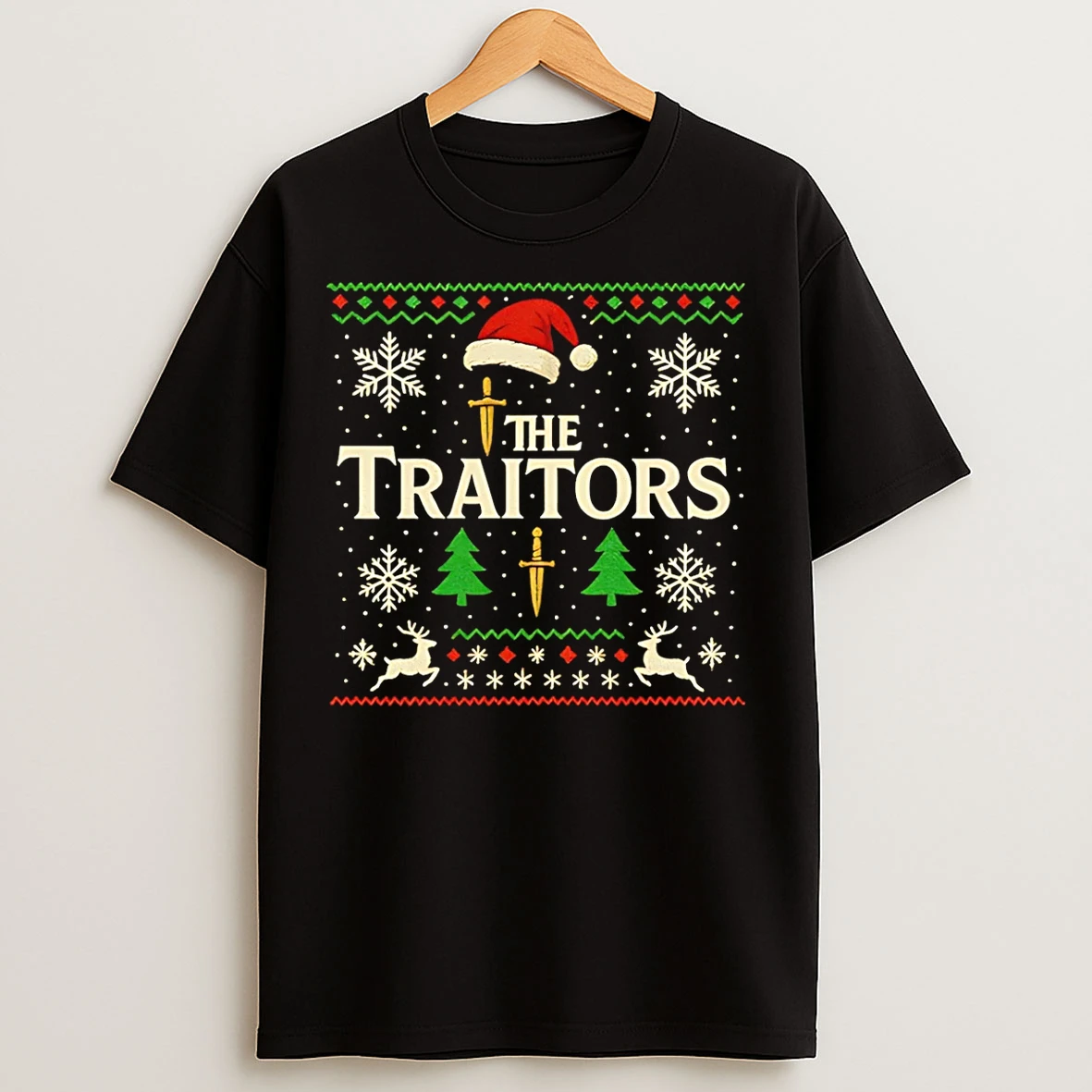 Classic The Traitors Christmas Santa Hat Ugly T Shirts