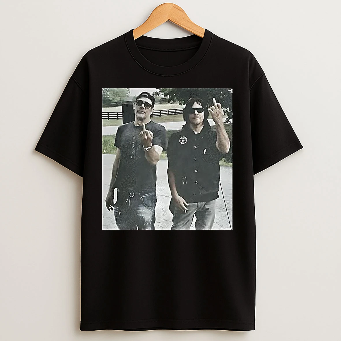 Classic The Walking Dead Horror Tv Series Character Middle Finger Meme T Shirts