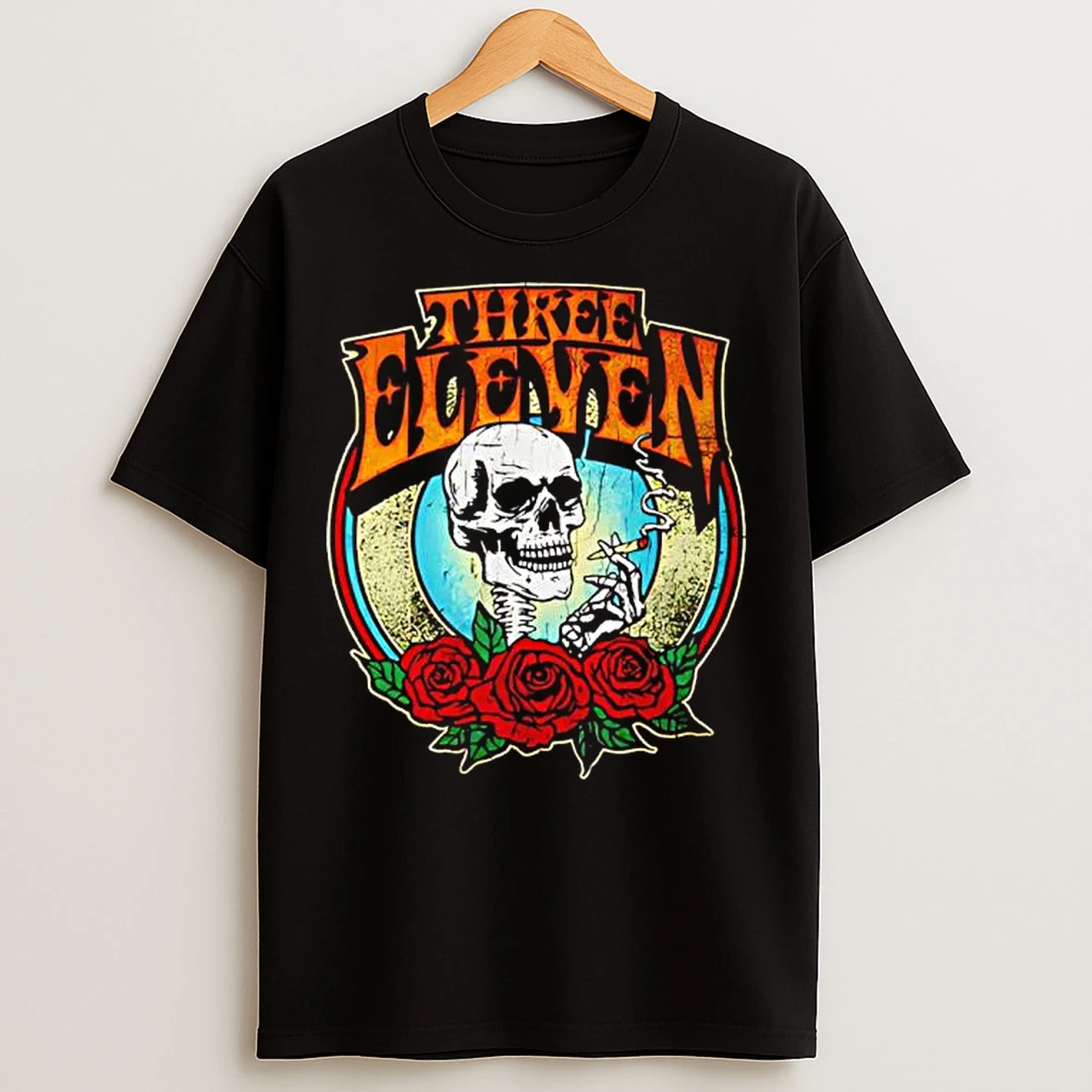 Classic Three Eleven Smoking Skull Raglan Deadhead Forever Graphic T Shirts