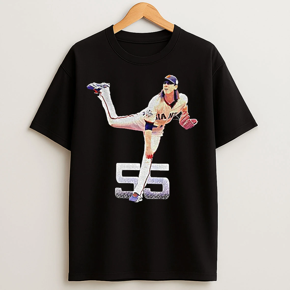 Classic Tim Lincecum Posing San Francisco Giants Mlb Baseball Number 55 Portrait T Shirts