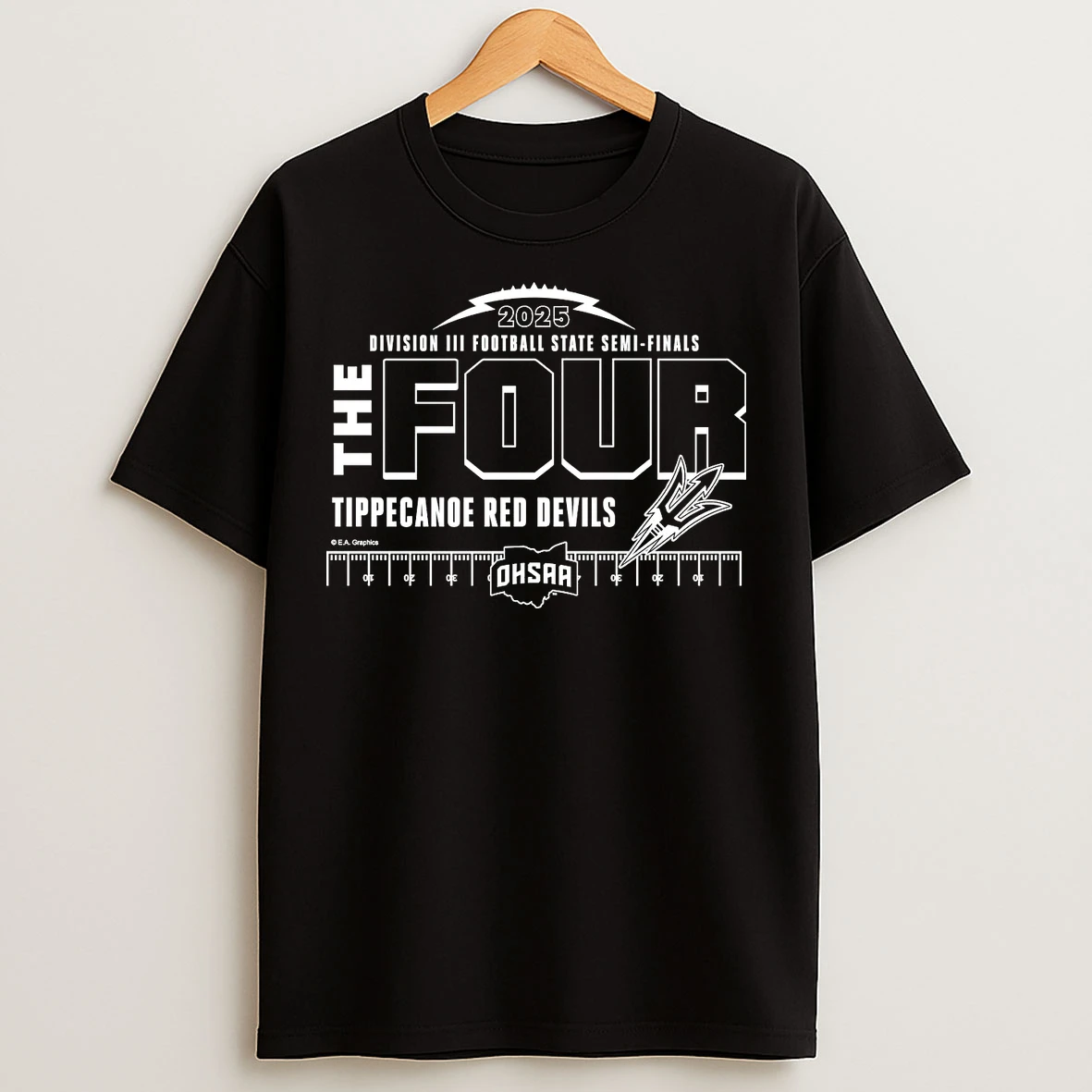 Classic Tippecanoe Red Devils The Four 2025 Division 3 Football State Semifinals T Shirts