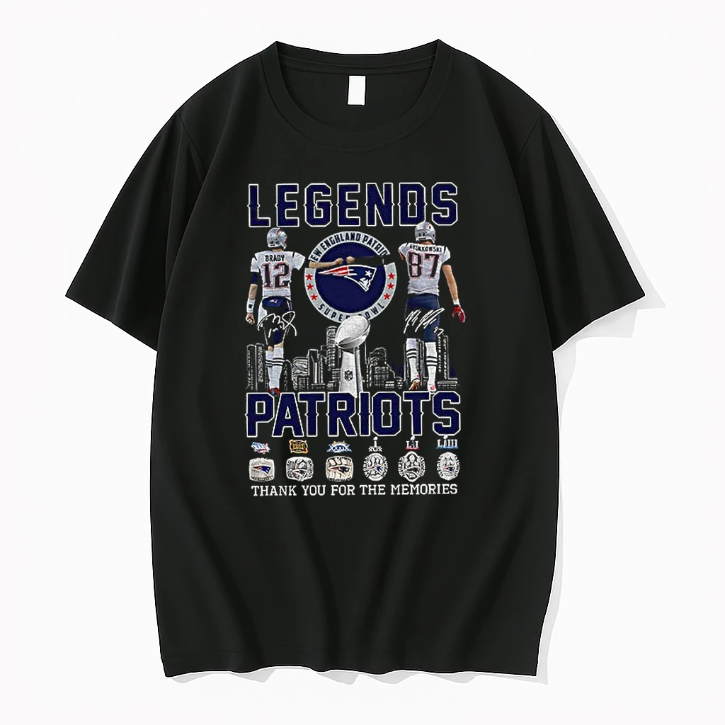 Classic Tom Brady And Rob Gronkowski New England Patriots Nfl Legends Signature Thank You For The Memories T Shirts