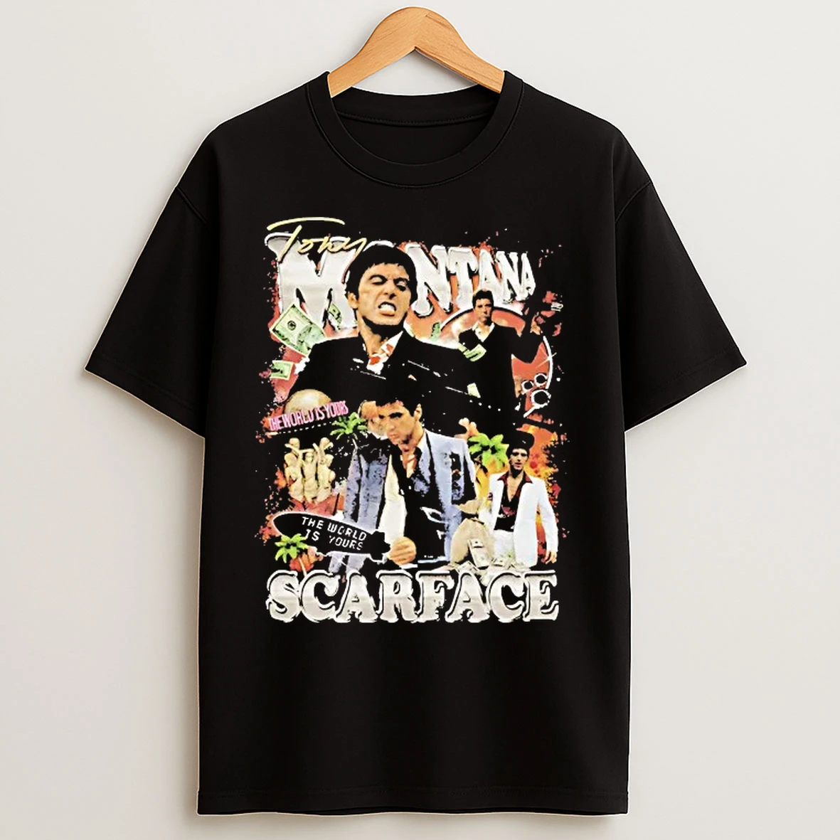 Classic Tony Montana Scarface The World Is Yours Bomb Away T Shirts