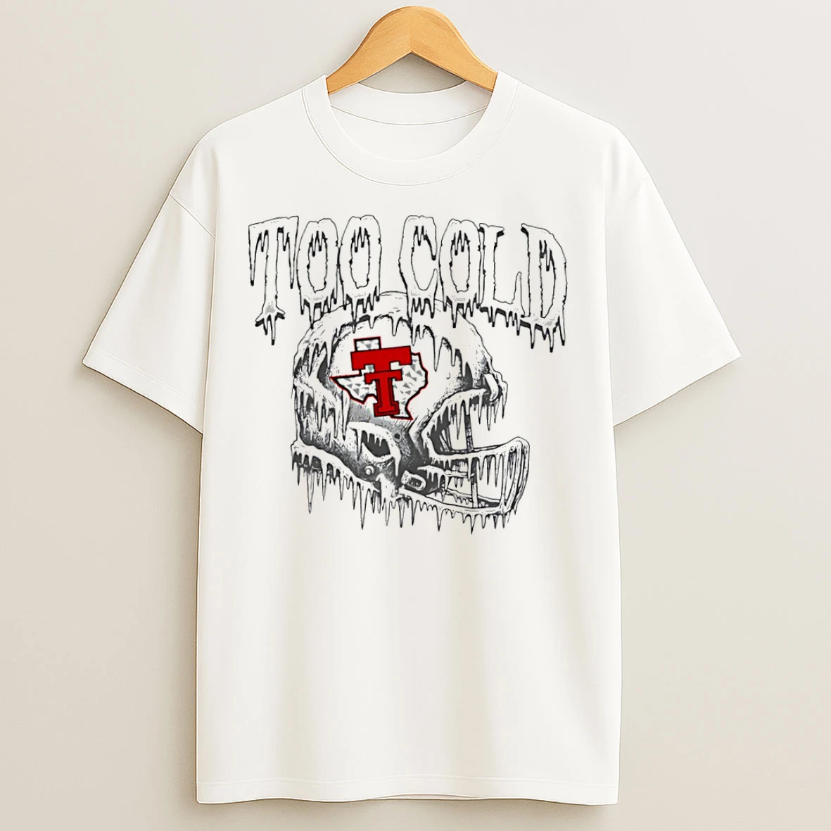 Classic Too Cold Texas Tech Football Helmet T Shirts