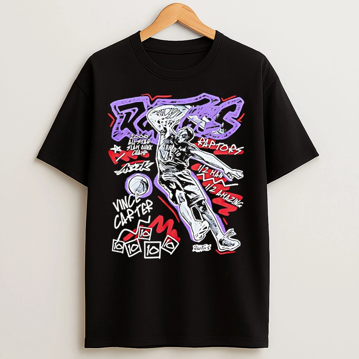 Classic Toronto Raptors Player Vince Carter Chalked Up T Shirts