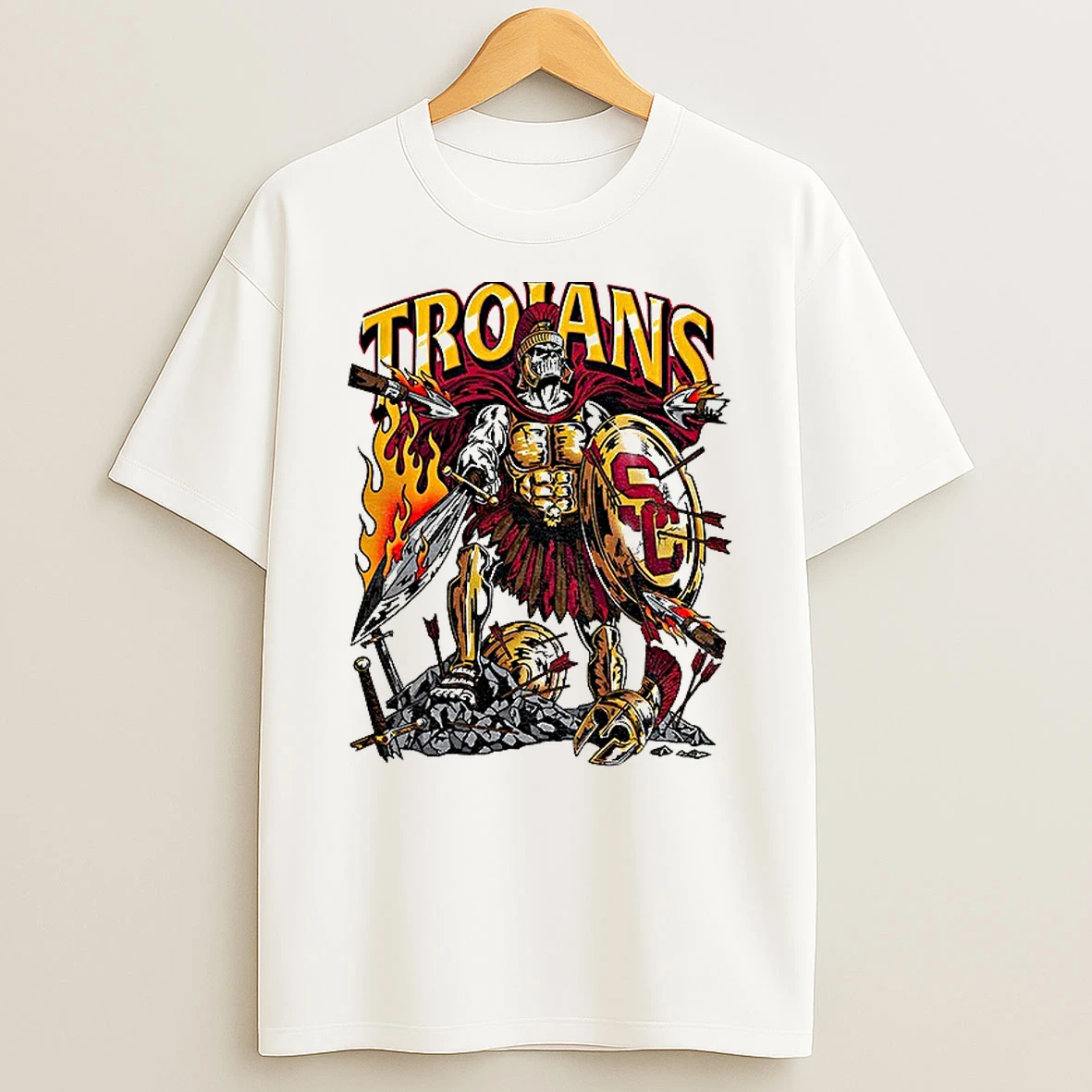 Classic Trojan Warrior Usc Trojans Football 2025 Logo T Shirts