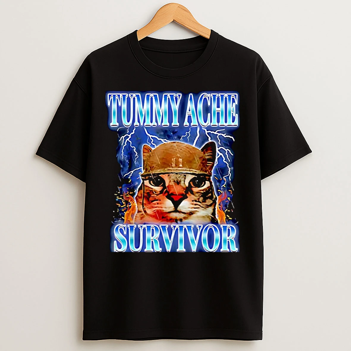 Classic Tummy Ache Survivor Cat Meme Christmas T Shirts
