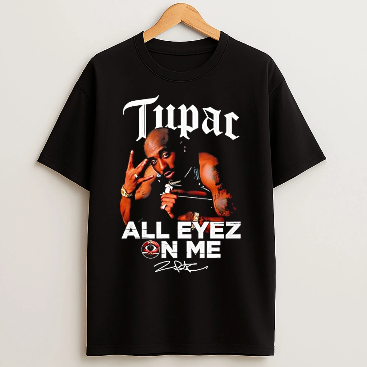 Classic Tupac All Eyez On Me Graphic Signature T Shirts
