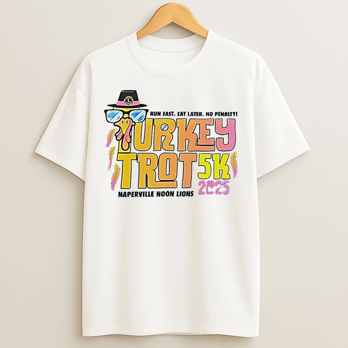 Classic Turkey Trot 5k Naperville Noon Lions 2025 T Shirts