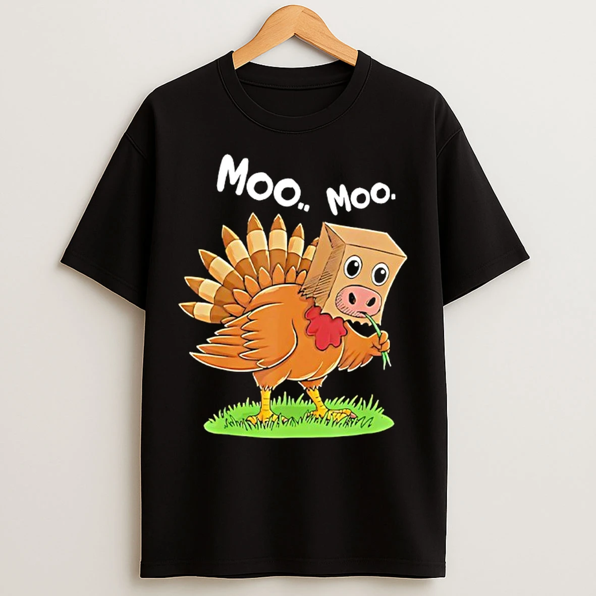Classic Turkey X Cow Moo Moo Thanksgiving Funny Shit T Shirts