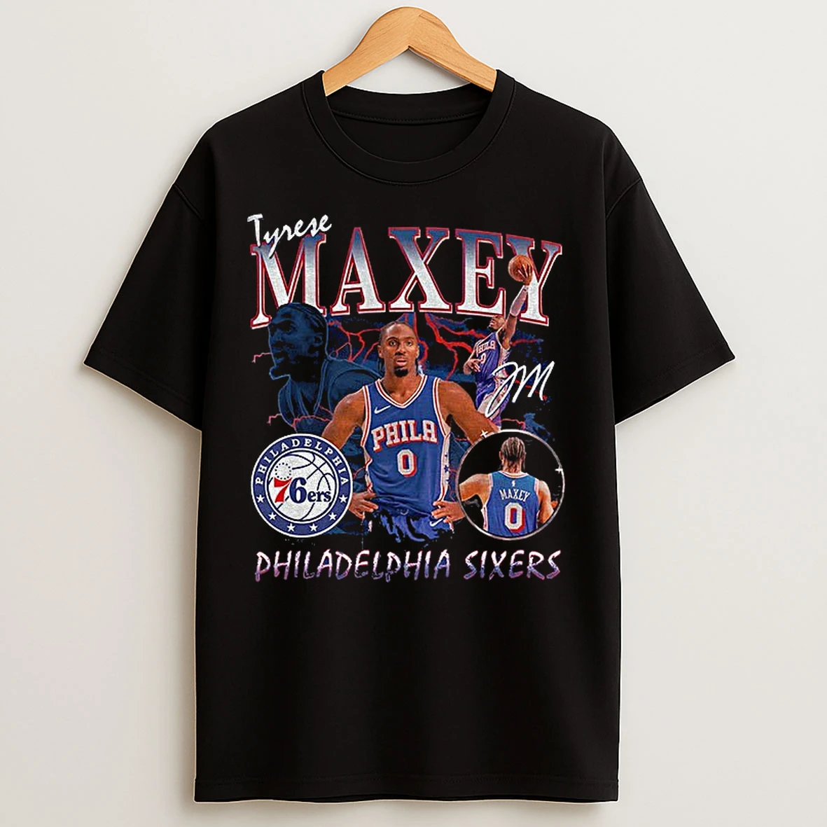 Classic Tyrese Maxey Philadelphia 76ers Player Legacy Basketball Nba 2025 Graphic T Shirts