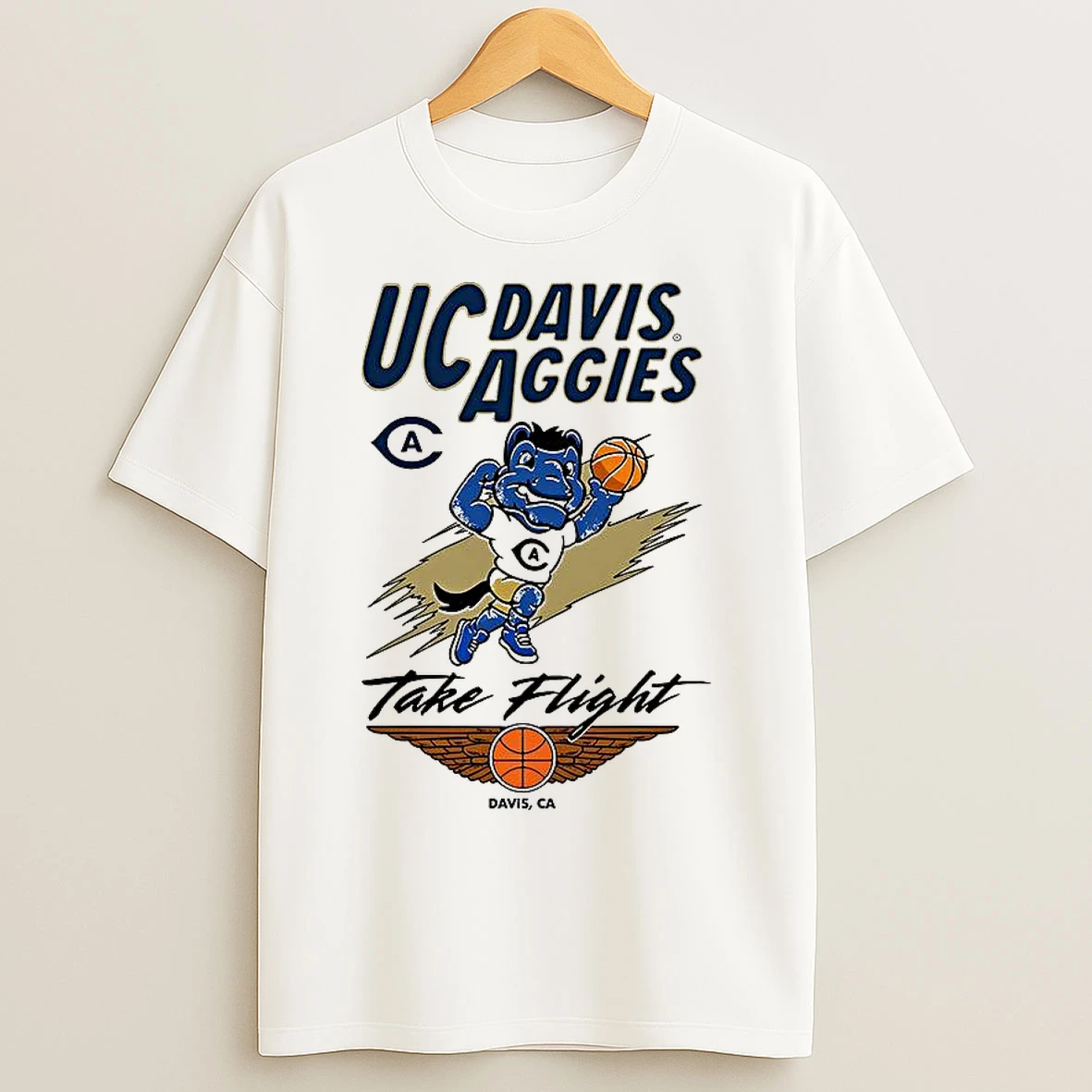 Classic Uc Davis Aggies Basketball Take Flight Mascot T Shirts