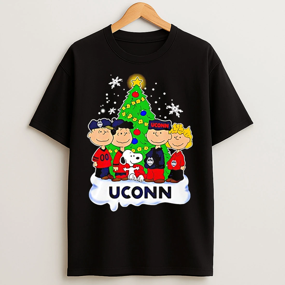 Classic Uconn Huskies Snoopy And The Peanuts Christmas 2025 T Shirts
