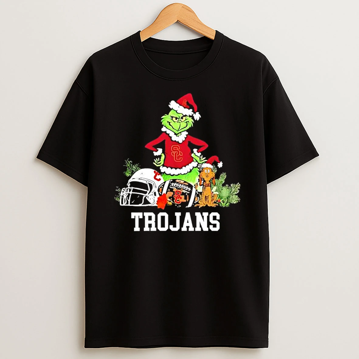 Classic Usc Trojans The Grinch And Max Helmet Christmas 2025 T Shirts