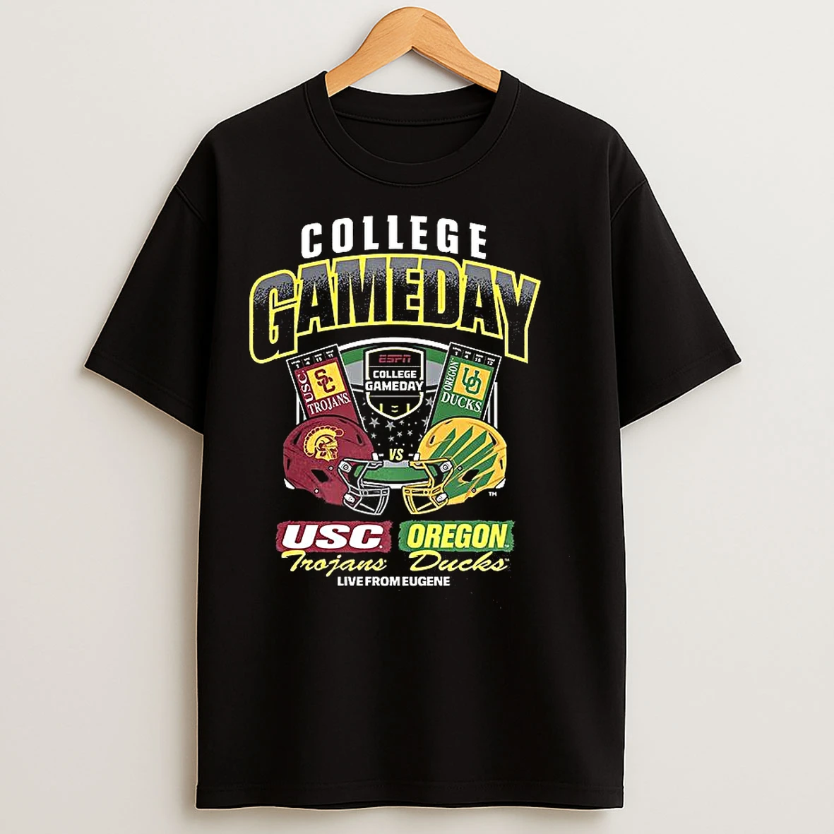 Classic Usc Trojans Vs Oregon Ducks 2025 College Gameday Ticket T Shirts