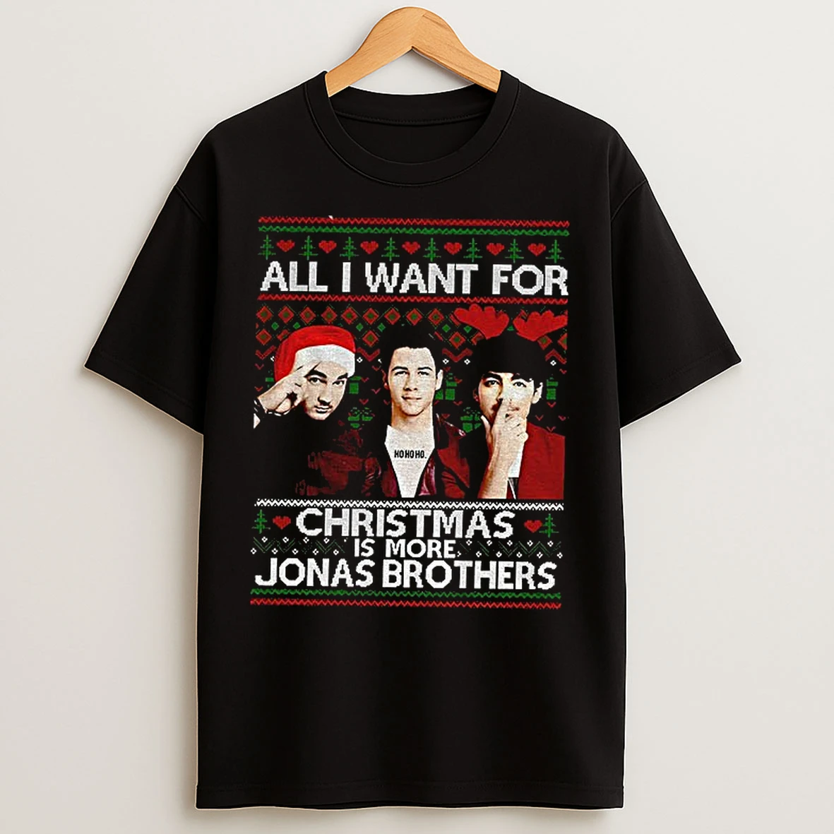 Classic Ugly Christmas All I Want For Christmas Is Jonas Brothers T Shirts
