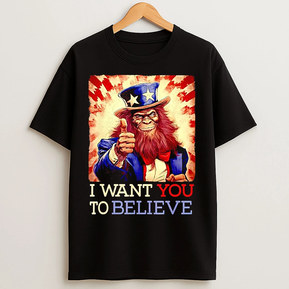 Classic Uncle Sam Bigfoot I Want You To Believe T Shirts