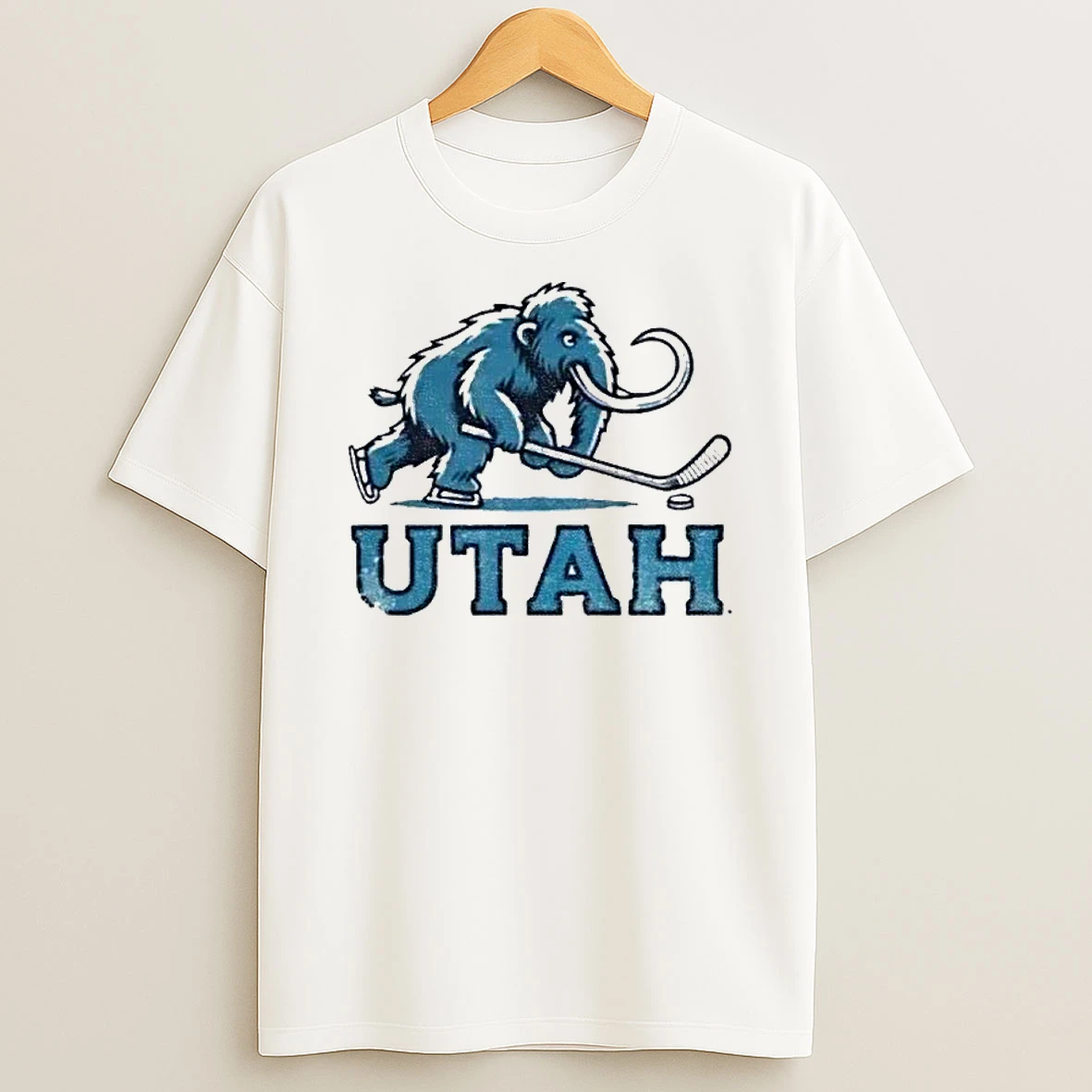 Classic Utah Mammoth Hockey Nhl Mascot Logo T Shirts