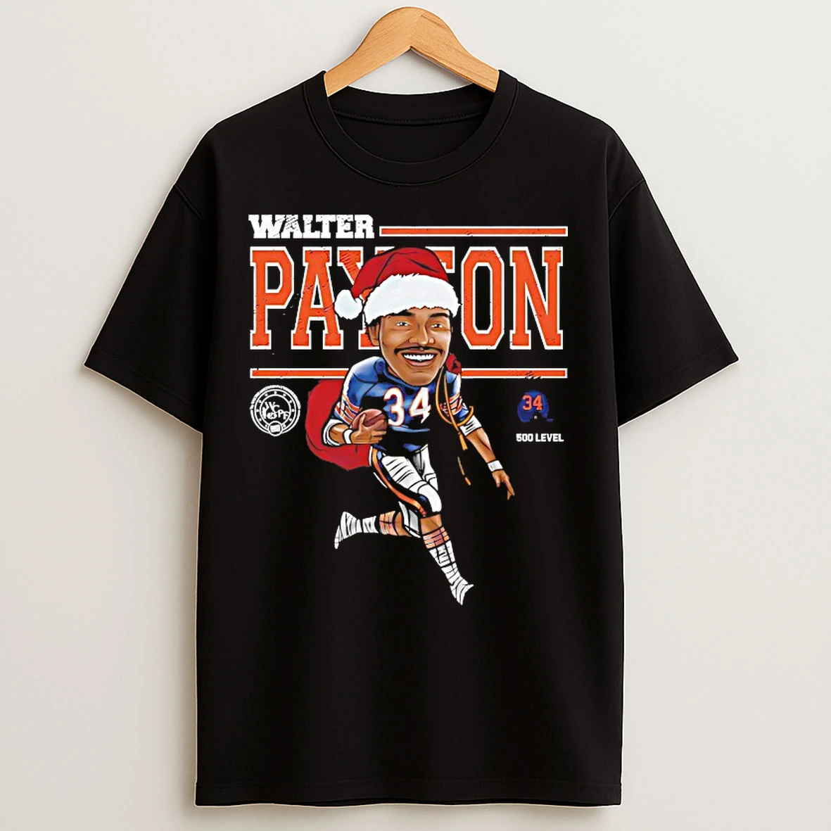 Classic Walter Payton Chicago Cartoon Santa Hat T Shirts
