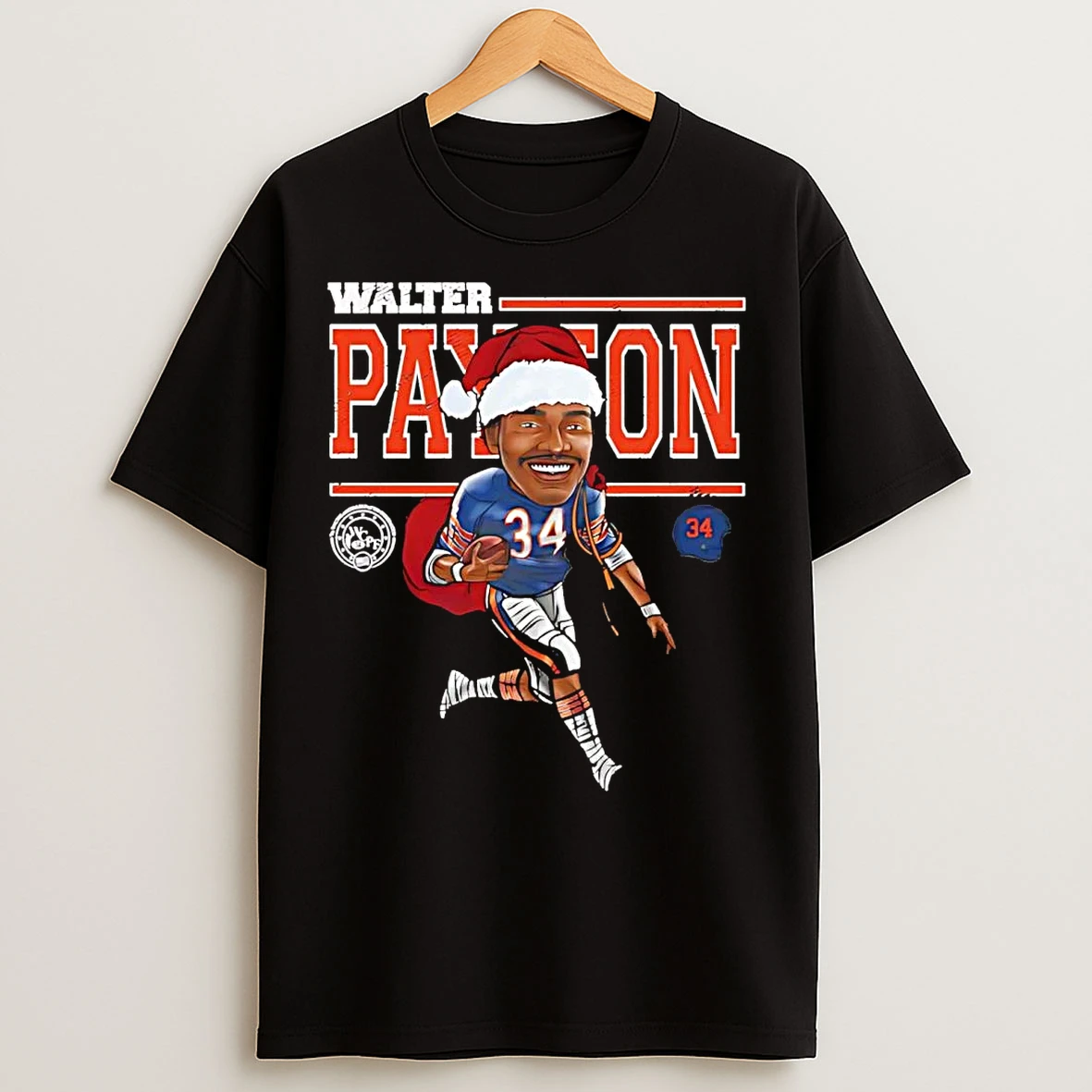 Classic Walter Payton Santa Cartoon Chicago Bears T Shirts