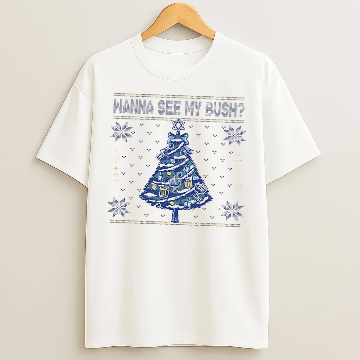 Classic Wanna See My Bush Christmas Tree Ugly T Shirts