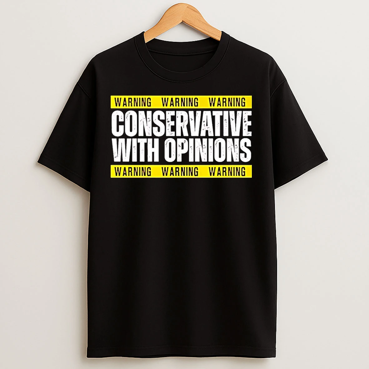 Classic Warning Conservative With Opinions Christmas T Shirts