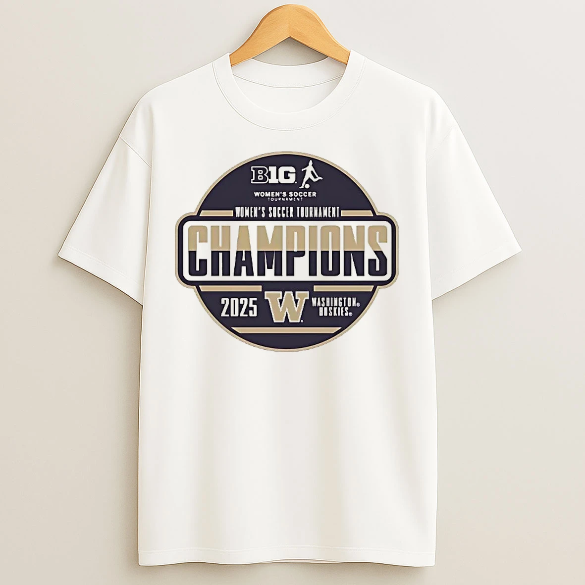 Classic Washington Huskies 2025 Womens Soccer Tournament Champions T Shirts