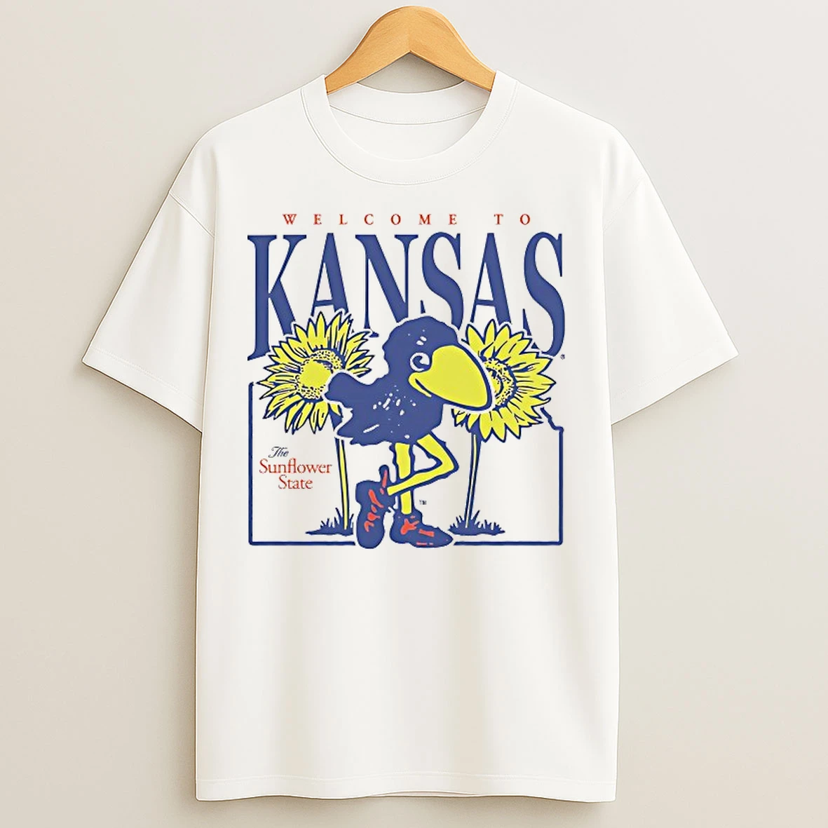 Classic Welcome To Kansas Sunflower Ringer Vintage T Shirts