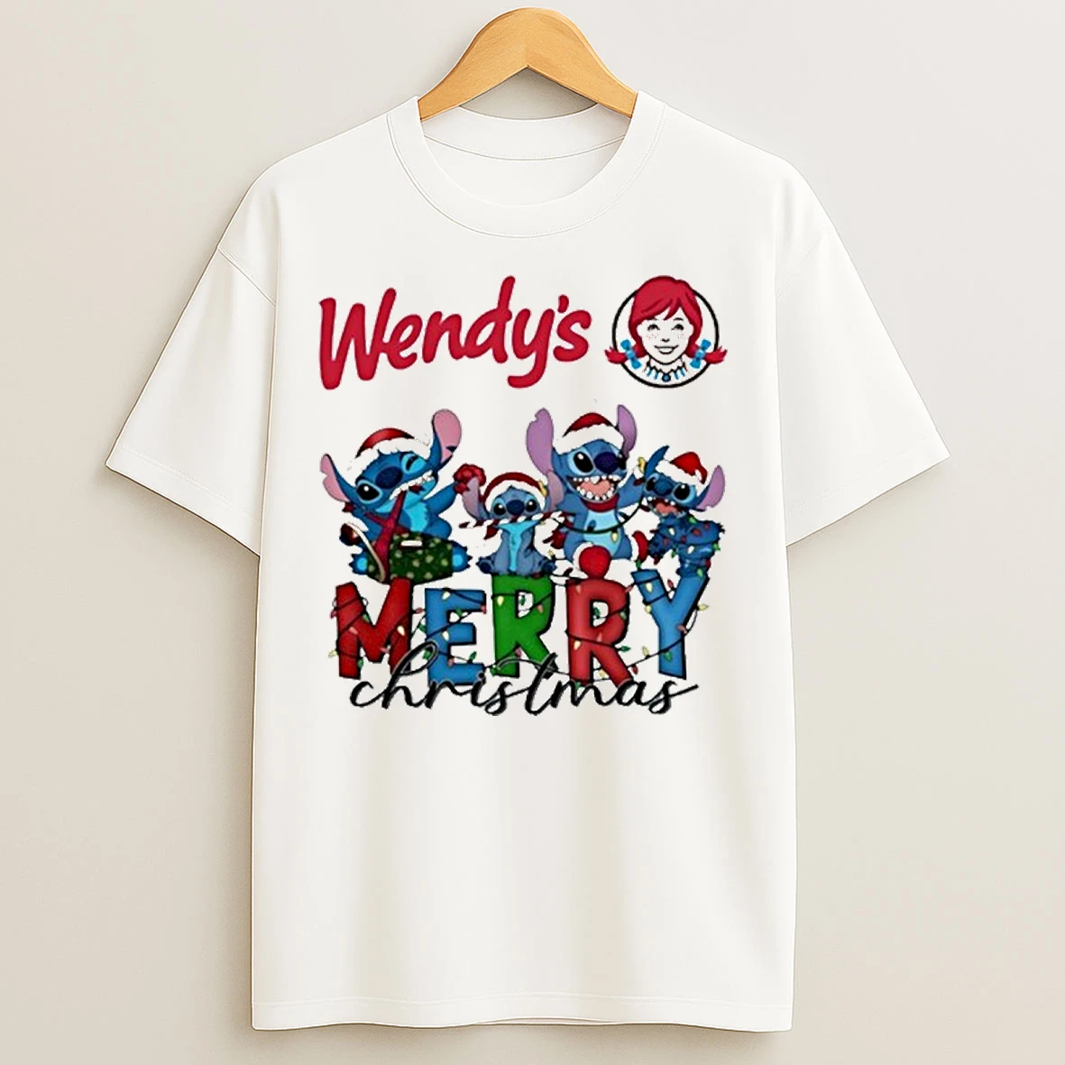 Classic Wendys Merry Christmas Stitch T Shirts