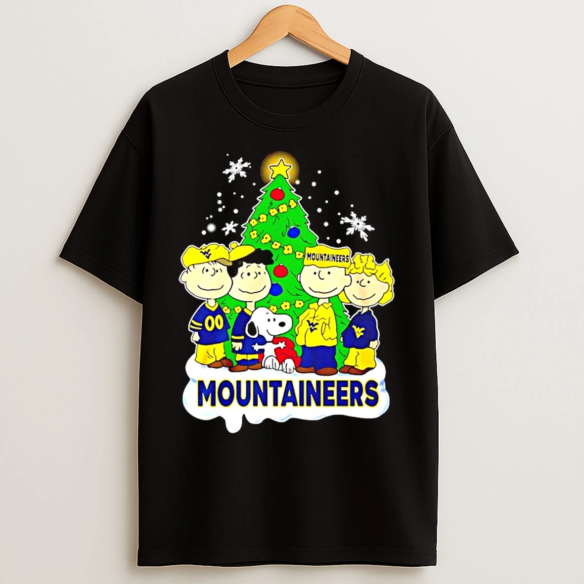 Classic West Virginia Mountaineers Snoopy And The Peanuts Christmas 2025 T Shirts