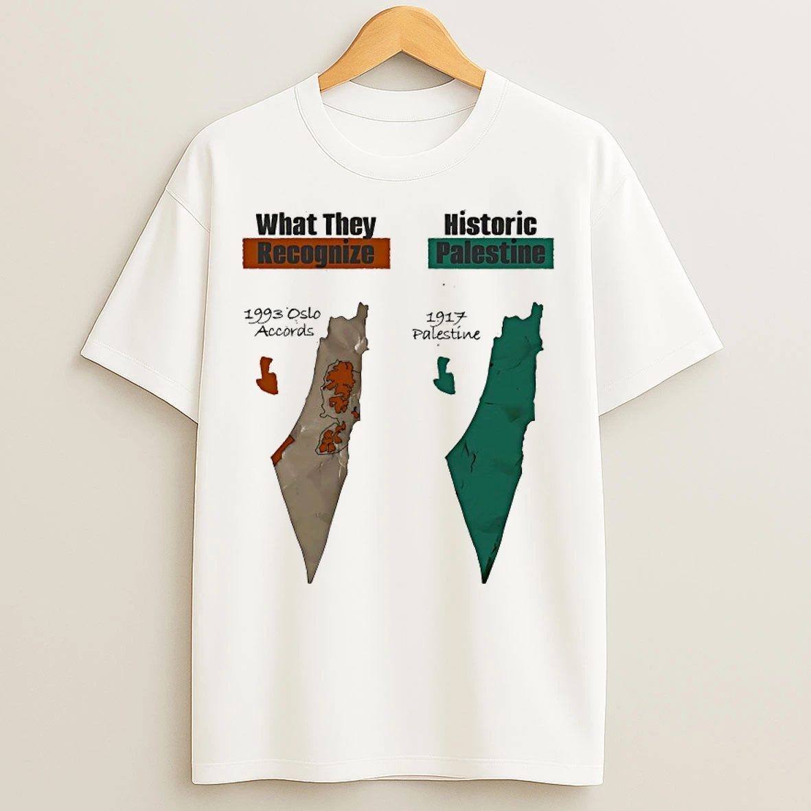 Classic What They Recognize 1993 Oslo Accords Historic Palestine 1917 Palestine T Shirts