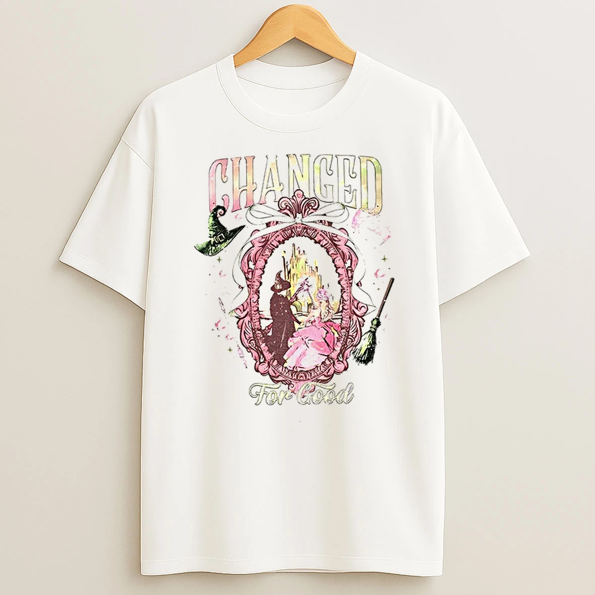 Classic Wicked Change For Good Defy Gravity Broomstick Magic Wand Halloween T Shirts