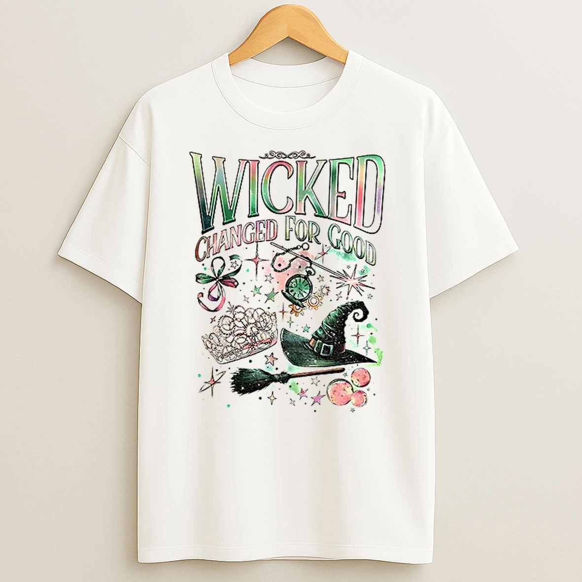 Classic Wicked Changed For Good Book Defy Gravity Broomstick Magic Wand Halloween T Shirts