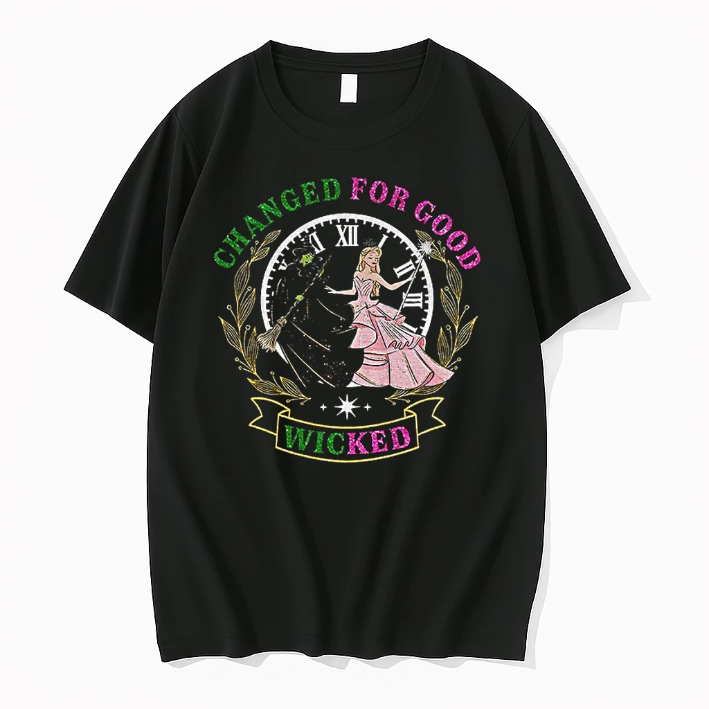 Classic Wicked Movie Changed For Good Coquette Bow Glitter Wicked T Shirts