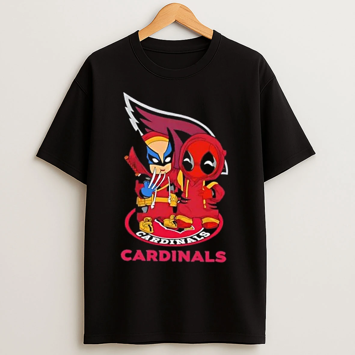 Classic Wolverine And Deadpool X Arizona Cardinals Football T Shirts