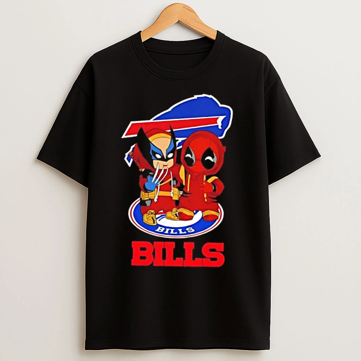 Classic Wolverine And Deadpool X Buffalo Bills Football T Shirts