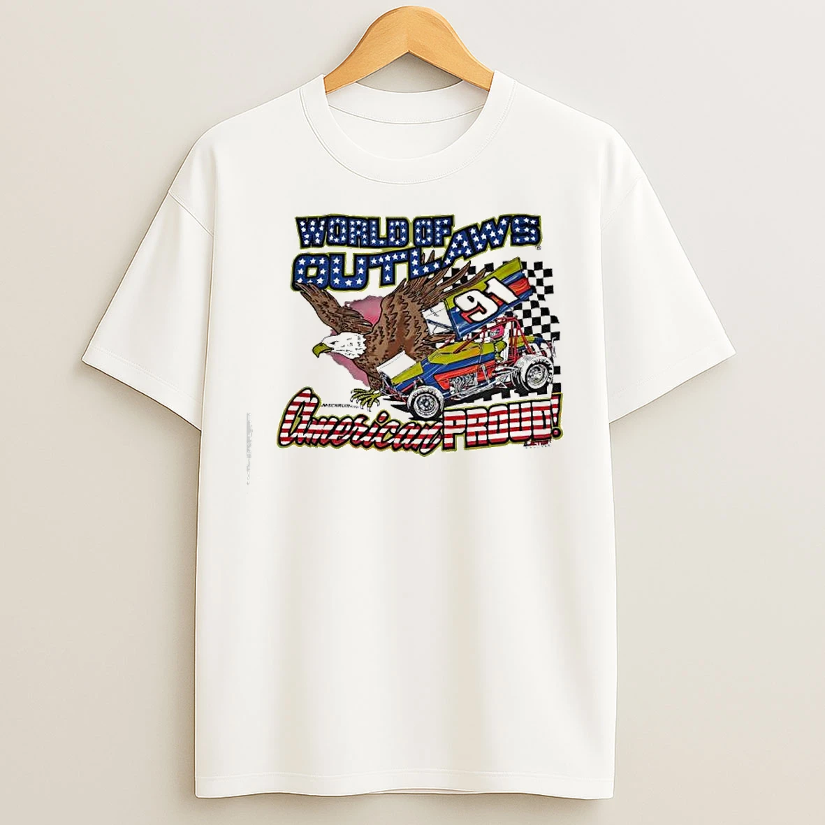 Classic World Of Outlaws American Proud Eagle Car T Shirts