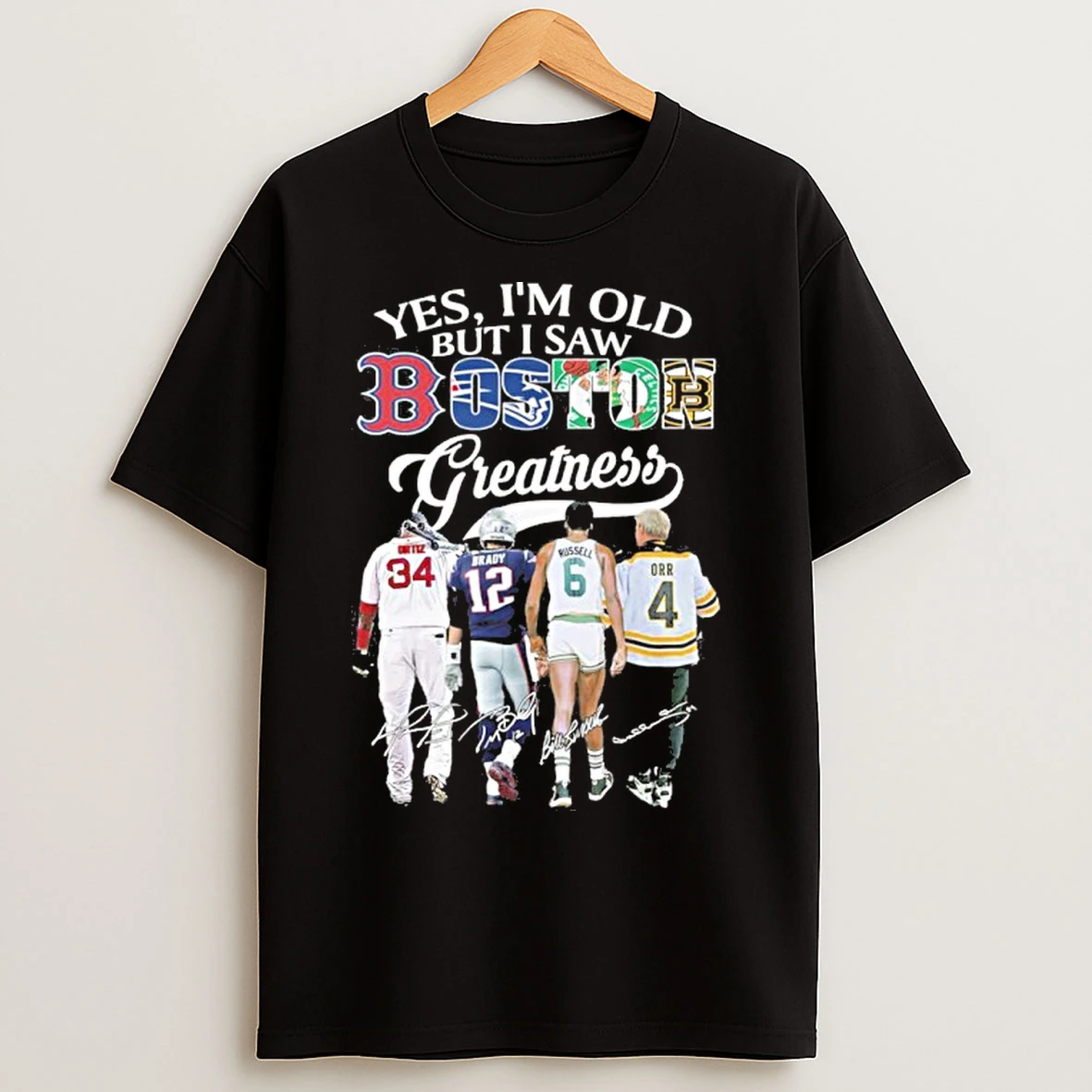 Classic Yes Im Old But I Saw Boston Legends Greatness Signatures T Shirts