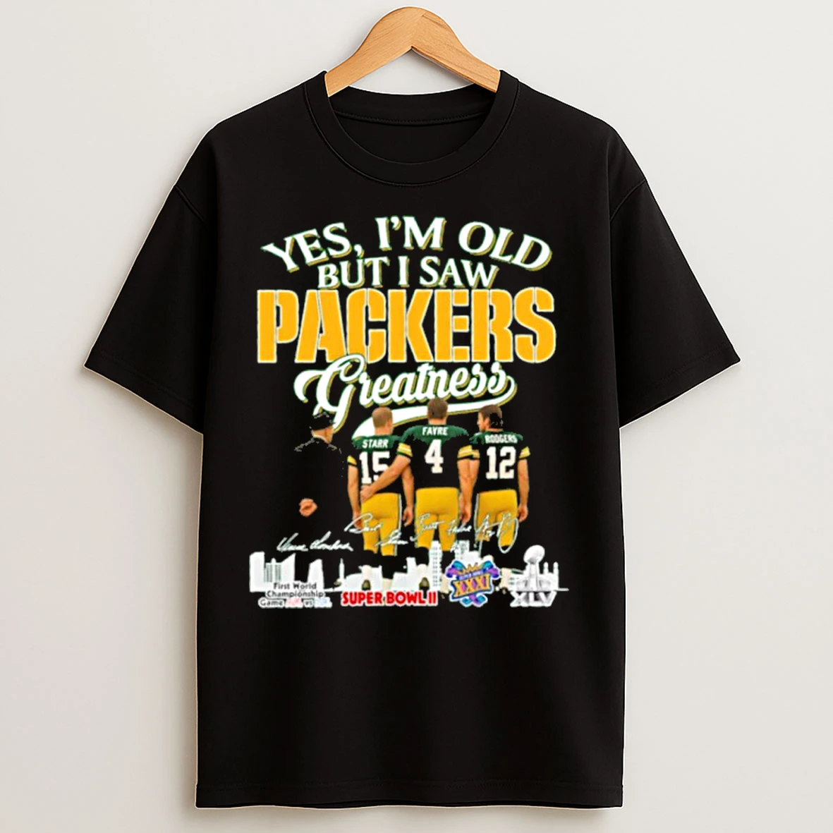Classic Yes Im Old But I Saw Packers Greatness Player Signature City T Shirts
