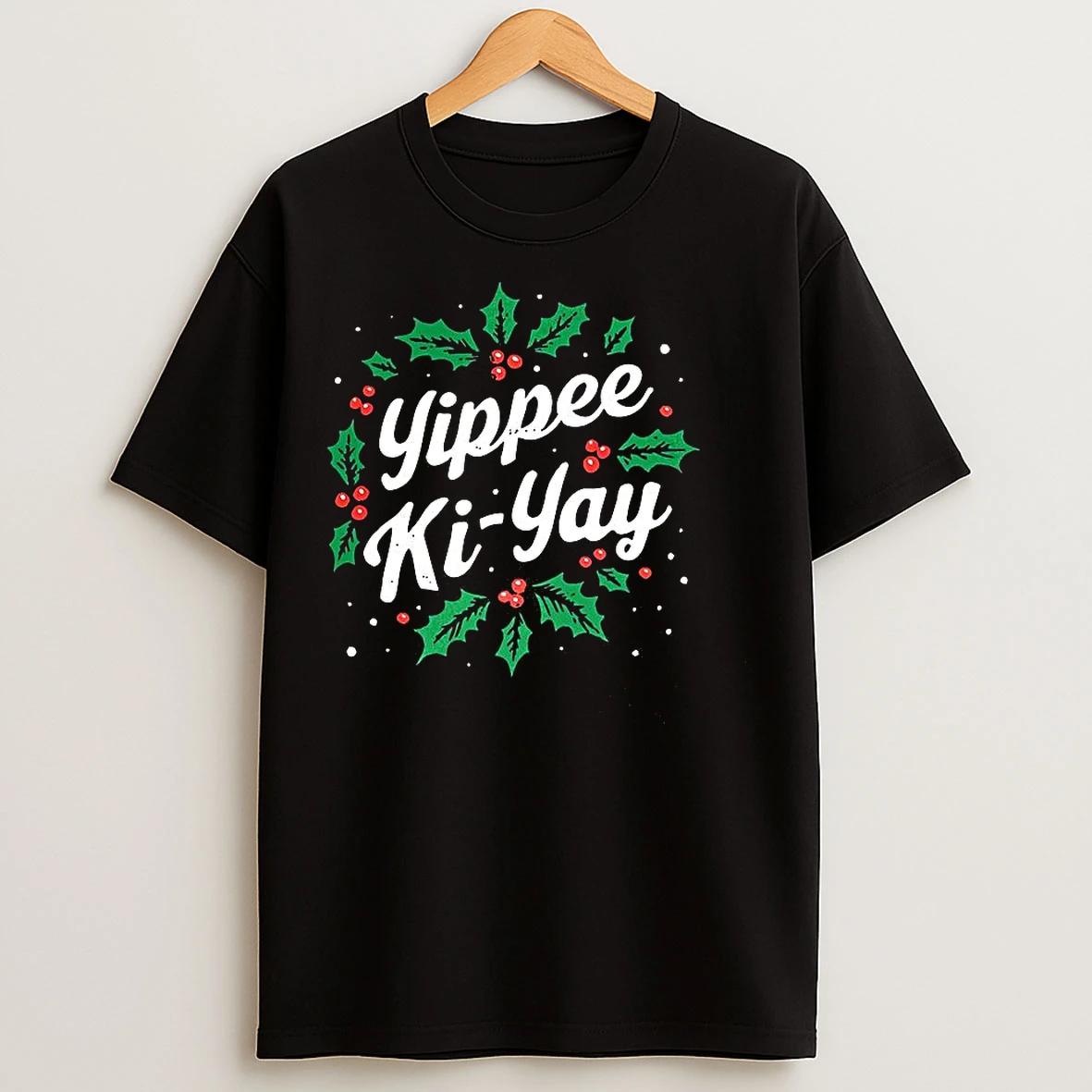 Classic Yippee Ki Yay Laurel Wreath Christmas T Shirts