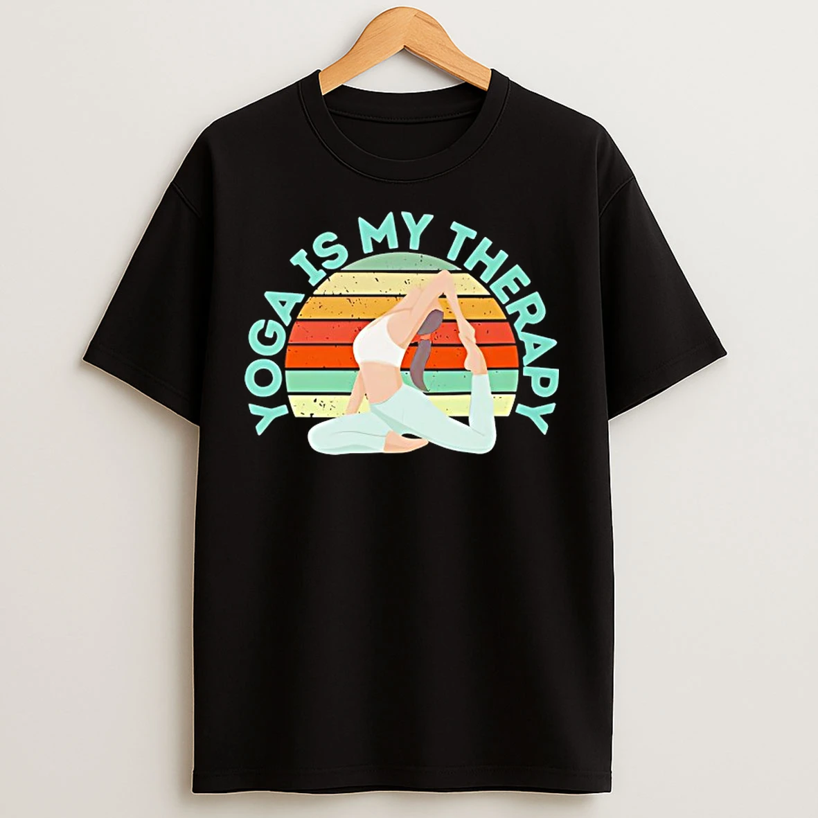 Classic Yoga Is My Therapy Retro T Shirts