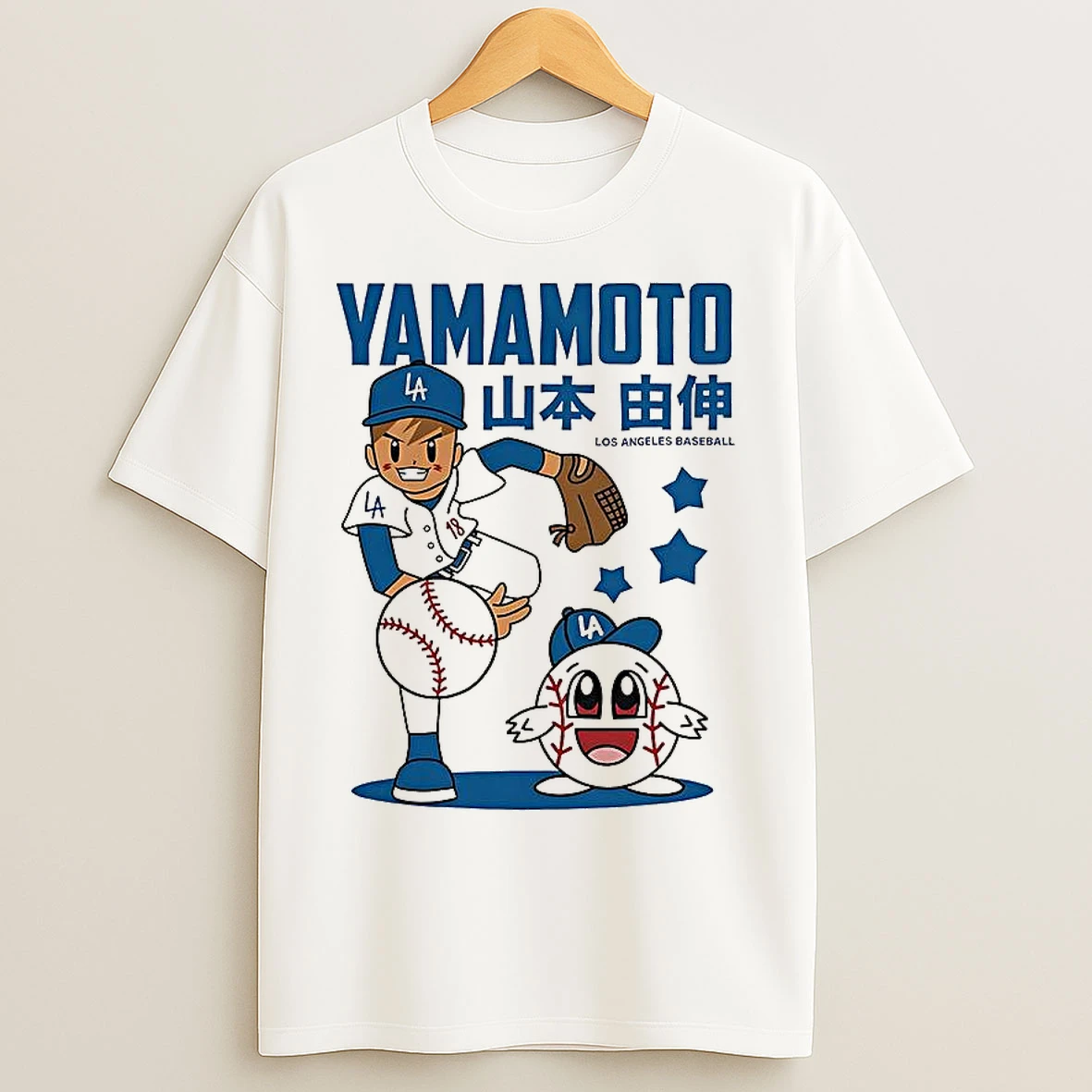 Classic Yoshinobu Yamamoto Los Angeles Dodgers Superstar Cartoon T Shirts