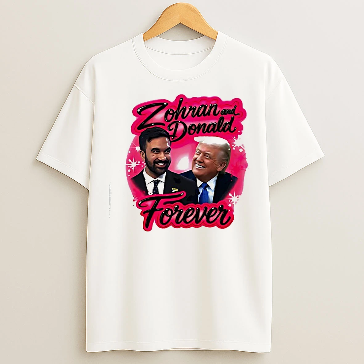 Classic Zohran Mamdani And Donald Trump Forever Airbrush T Shirts
