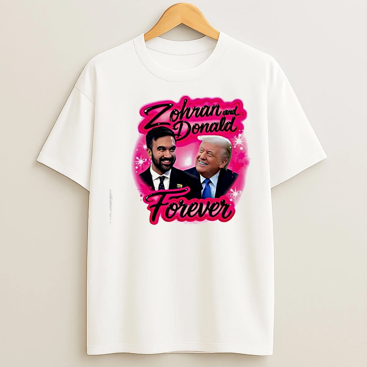 Classic Zohran And Donald Airbrush Forever Graphic Funny Joke T Shirts