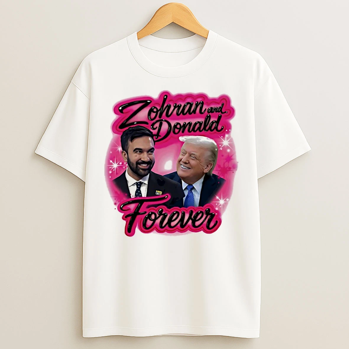 Classic Zohran And Donald Forever Airbrush Graphic T Shirts