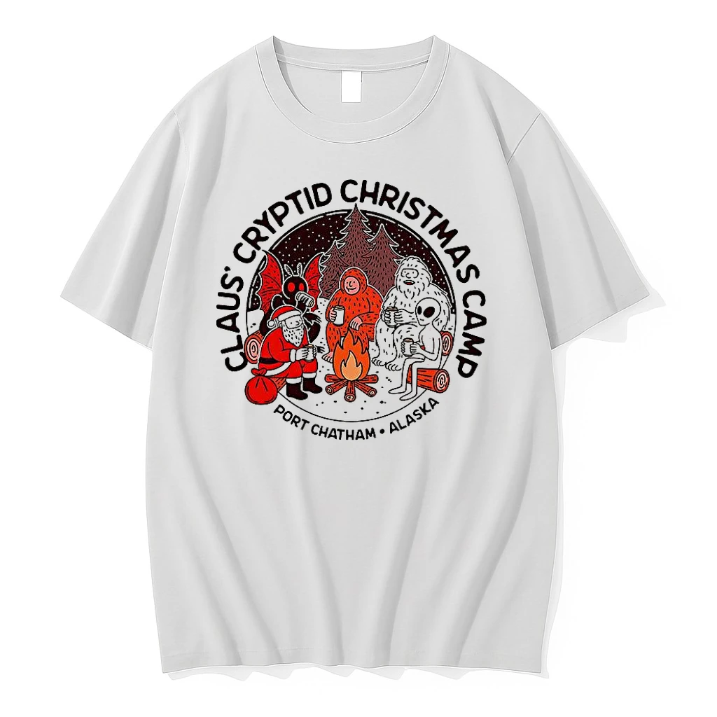 Claus Cryptid Christmas Camp Rustic Port Chatham Alaska Shirts