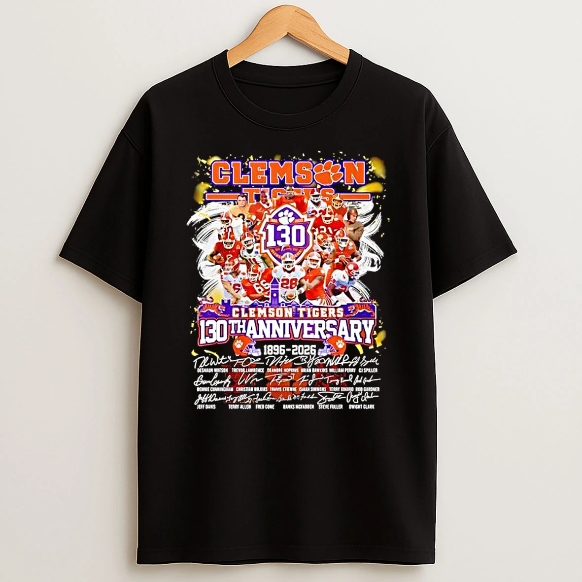 Clemson Tigers 130th Anniversary 1896 To 2026 Facsimile Signatures Shirts